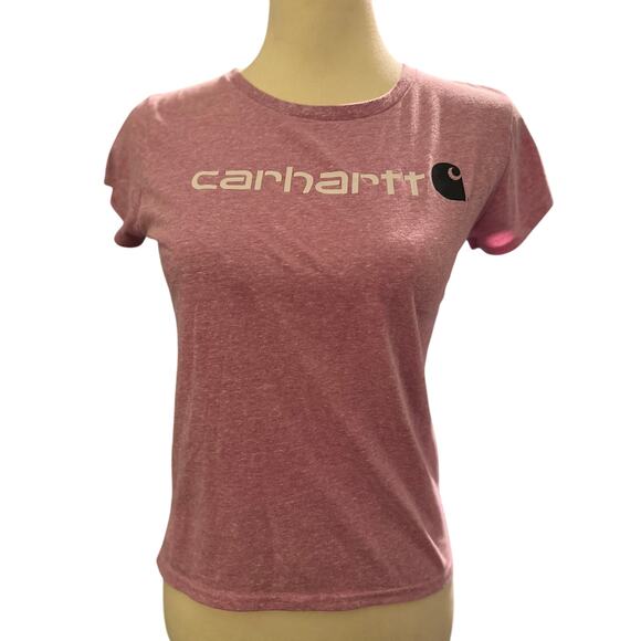 Carhartt Girls Short-Sleeve Crewneck Core Logo Tee, Rose Heather, Size Large - Picture 1 of 5